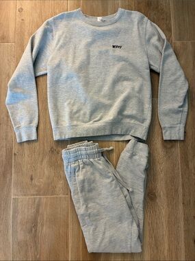 ‘WIFEY’ Light Gray Sweat Jogger + Crewneck Sweatshirt Set